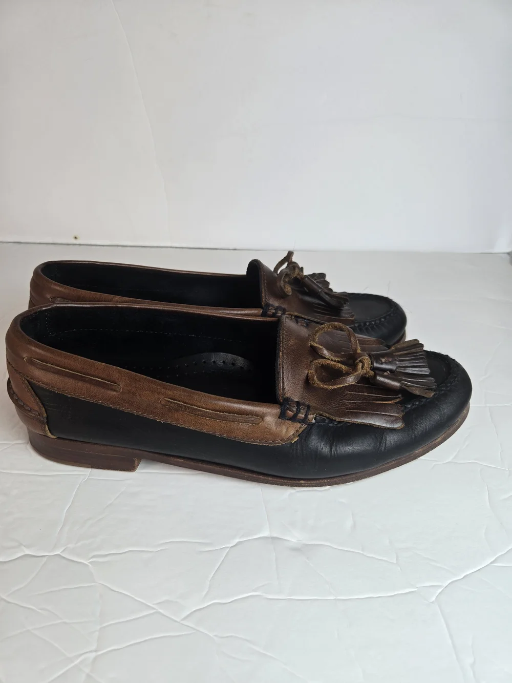 Cole Haan Brown Leather Tassel Slip-On Loafers